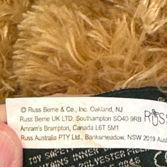 Russ Berrie Spriggs Teddy Bear Plush Tan Stuffed Animal 14” - Picture 9 of 9